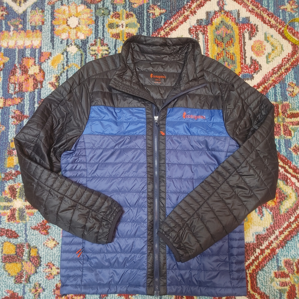 Cotopaxi Men's Black and Blue Puffer Jacket